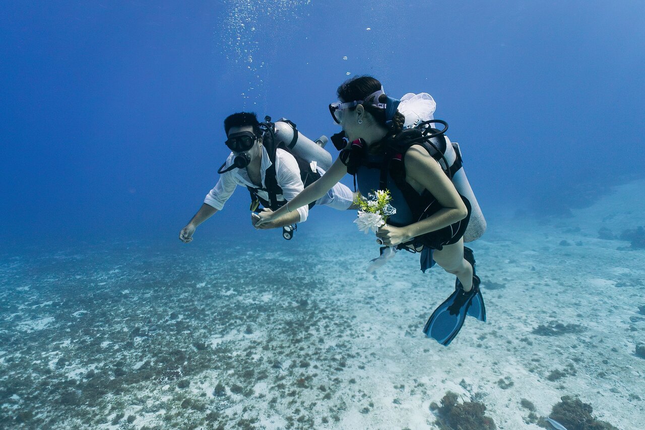 Scuba diving wedding