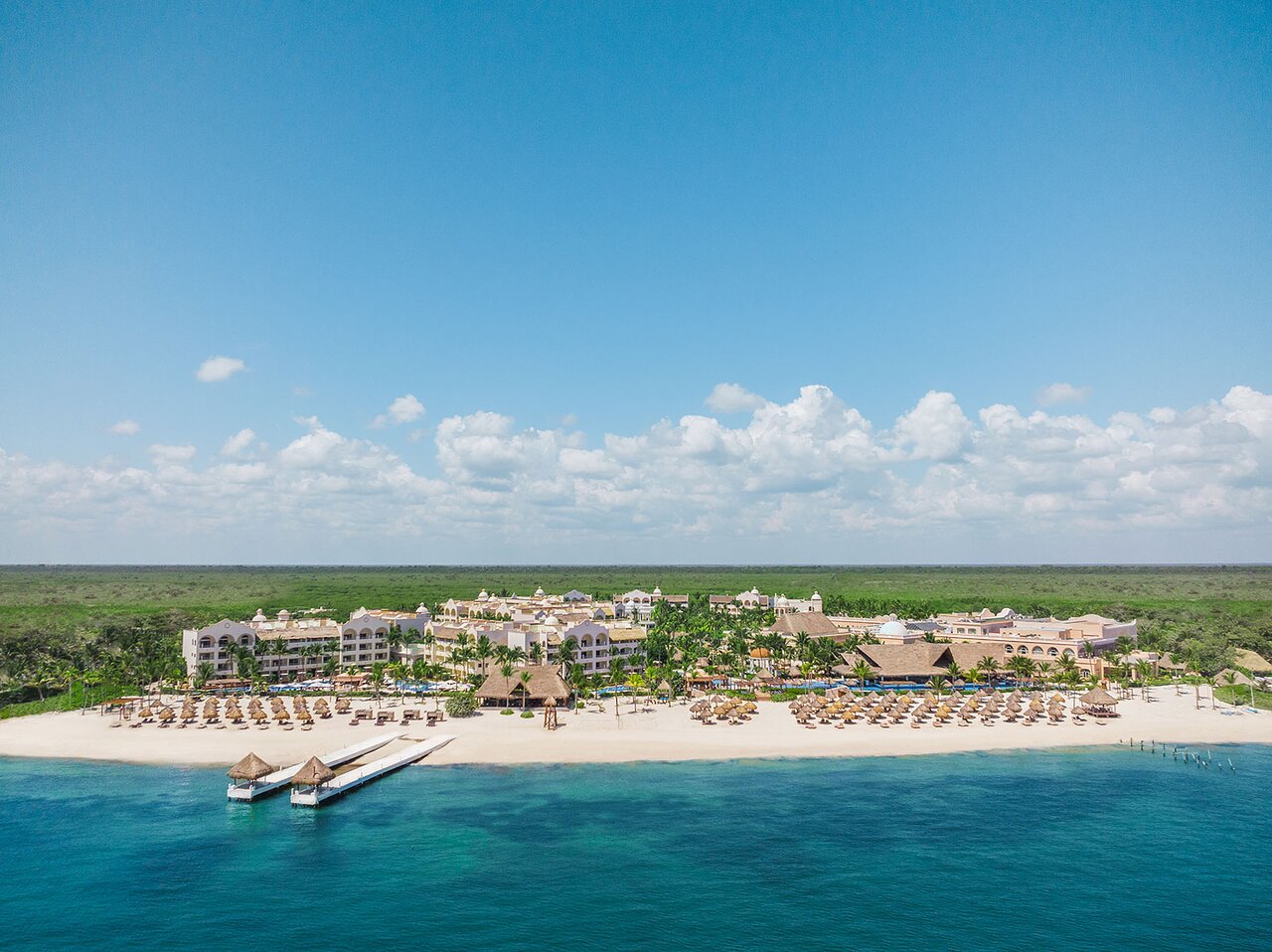 Aerial beach view of Excellence Riviera Cancun