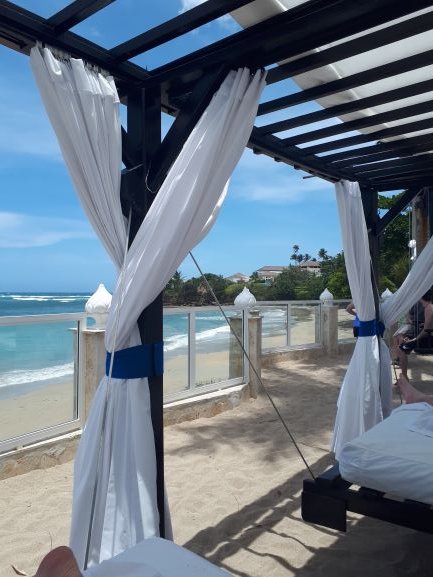 View from one of the beach kabana beds!